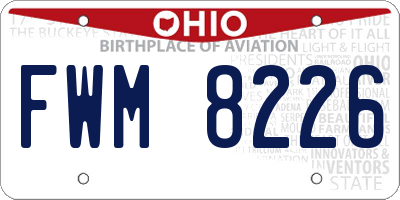OH license plate FWM8226