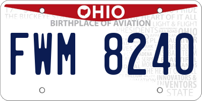 OH license plate FWM8240