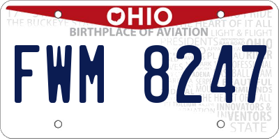 OH license plate FWM8247
