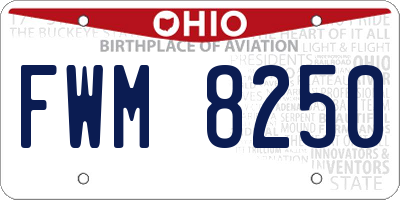 OH license plate FWM8250