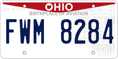 OH license plate FWM8284