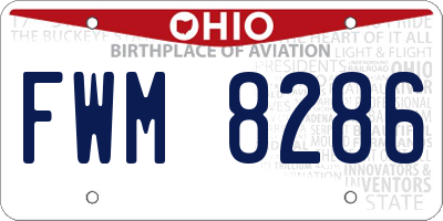 OH license plate FWM8286