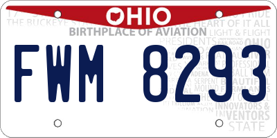 OH license plate FWM8293