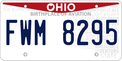 OH license plate FWM8295