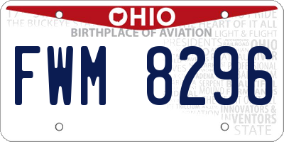OH license plate FWM8296