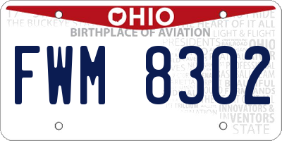 OH license plate FWM8302