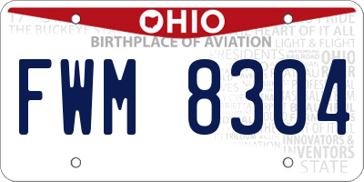 OH license plate FWM8304
