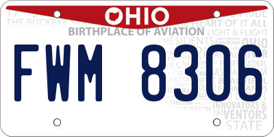 OH license plate FWM8306