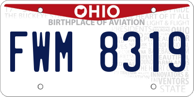 OH license plate FWM8319