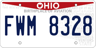 OH license plate FWM8328
