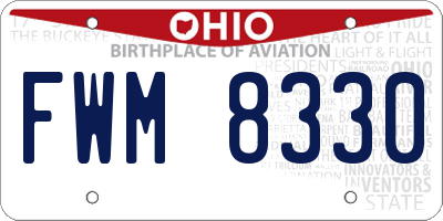 OH license plate FWM8330