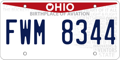 OH license plate FWM8344