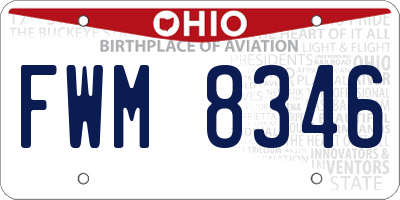 OH license plate FWM8346