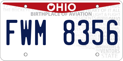 OH license plate FWM8356
