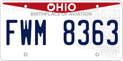 OH license plate FWM8363