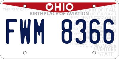 OH license plate FWM8366