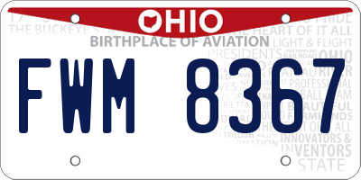 OH license plate FWM8367