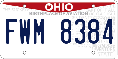 OH license plate FWM8384