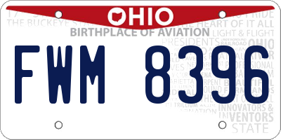 OH license plate FWM8396