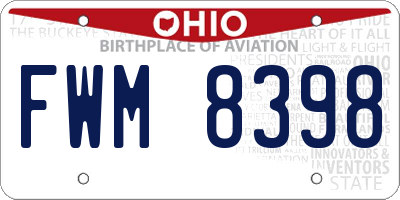 OH license plate FWM8398
