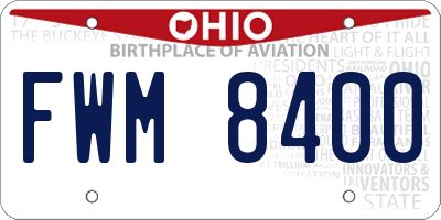 OH license plate FWM8400