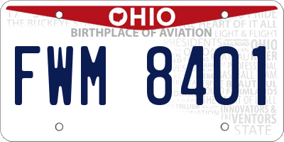 OH license plate FWM8401