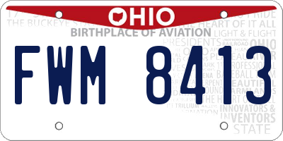 OH license plate FWM8413