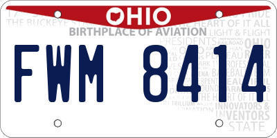 OH license plate FWM8414