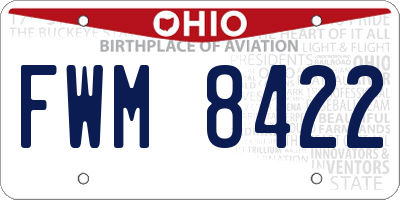 OH license plate FWM8422