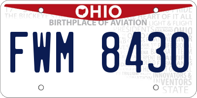 OH license plate FWM8430