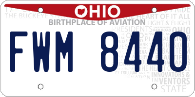 OH license plate FWM8440