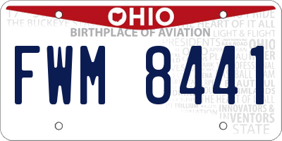 OH license plate FWM8441