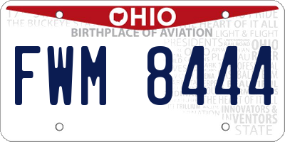 OH license plate FWM8444