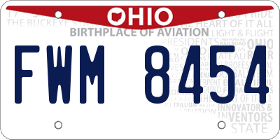 OH license plate FWM8454