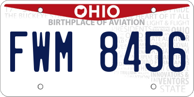 OH license plate FWM8456