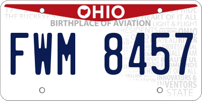 OH license plate FWM8457
