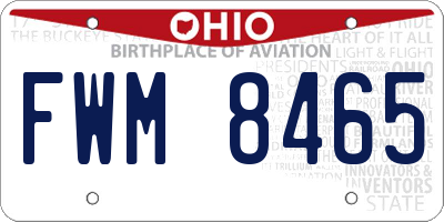 OH license plate FWM8465
