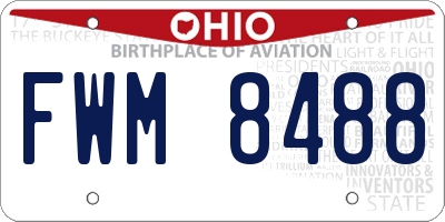 OH license plate FWM8488