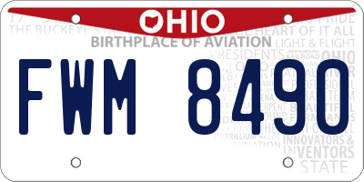 OH license plate FWM8490