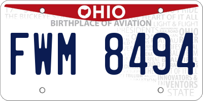 OH license plate FWM8494