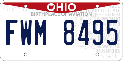 OH license plate FWM8495