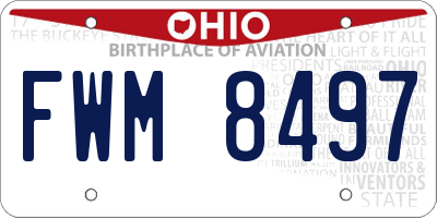 OH license plate FWM8497