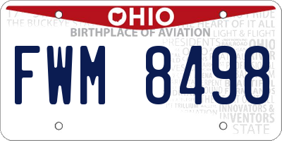 OH license plate FWM8498