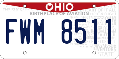 OH license plate FWM8511