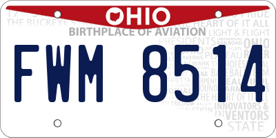 OH license plate FWM8514