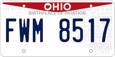 OH license plate FWM8517