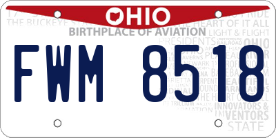 OH license plate FWM8518