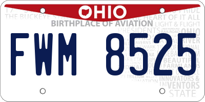 OH license plate FWM8525