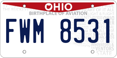 OH license plate FWM8531