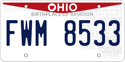 OH license plate FWM8533